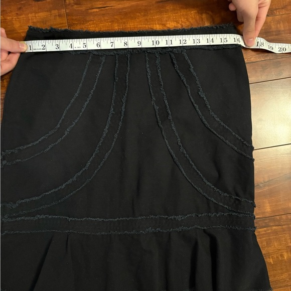 Xhilaration Skirt 90s 2000s Y2K target Raw Edge Black Ruffle Knee Length 32 - Picture 10 of 14